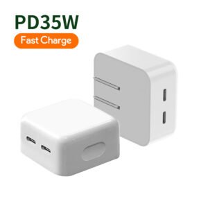 Portable 35W Super Fast US Charger Dual TYPE C Port Wall Charger for iPhone 8-16