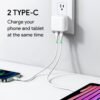 Portable 35W Super Fast US Charger Dual TYPE C Port Wall Charger for iPhone 8-16
