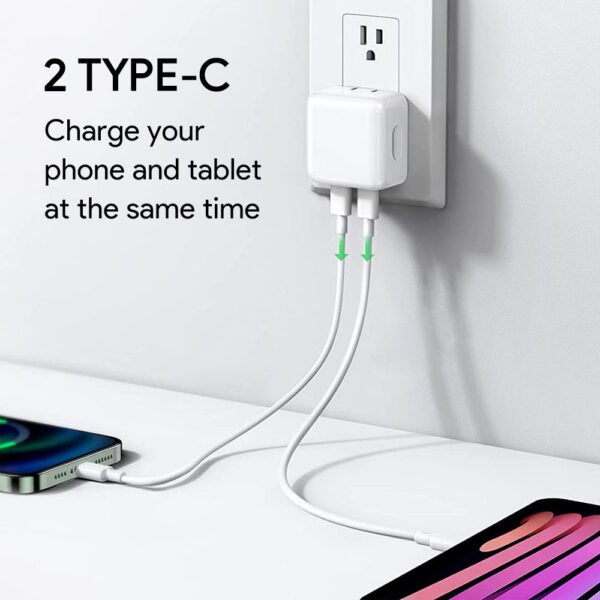 Portable 35W Super Fast US Charger Dual TYPE C Port Wall Charger for iPhone 8-16