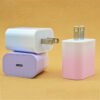 PD 20W Fast Charger Type-C US Plug Gradient Macaron Adapter for iPhone
