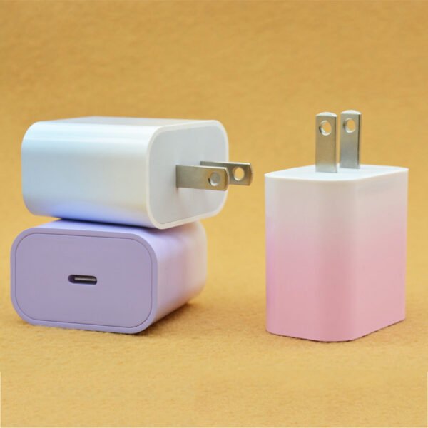 PD 20W Fast Charger Type-C US Plug Gradient Macaron Adapter for iPhone