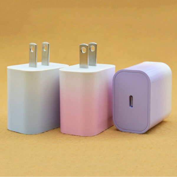 PD 20W Fast Charger Type-C US Plug Gradient Macaron Adapter for iPhone