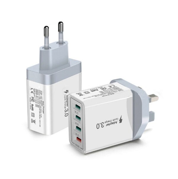 QC3.0 4-Port USB Charger Fast Charging Adapter for iPhone Huawei