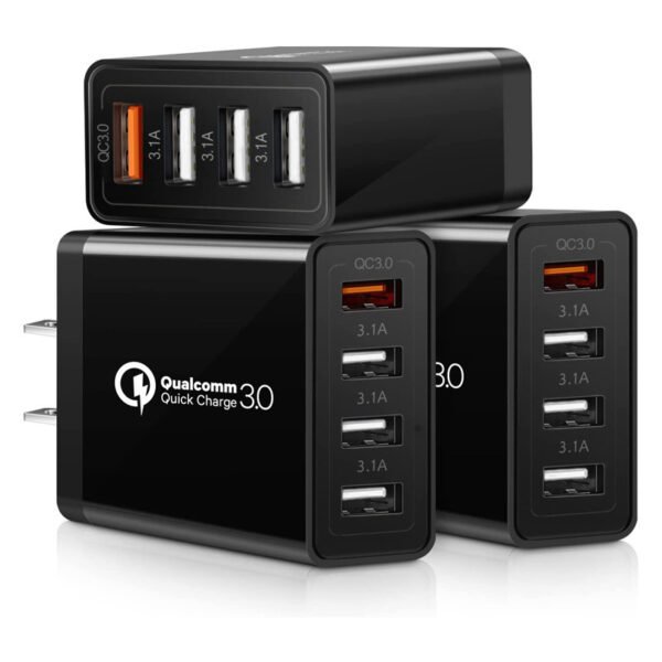 QC3.0 4-Port USB Charger Fast Charging Adapter for iPhone Huawei