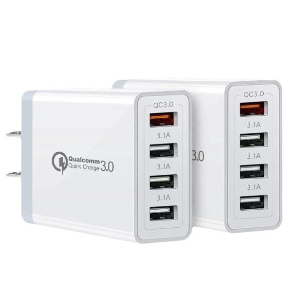 QC3.0 4-Port USB Charger Fast Charging Adapter for iPhone Huawei