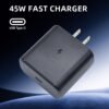 45W PD Fast Charger for Samsung Plug