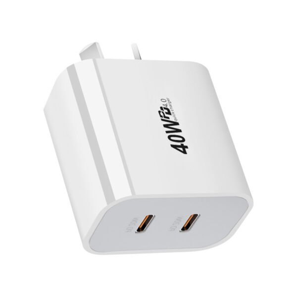 Dual Type C Port Adapter 40W Fast Charging for Mobile Phone