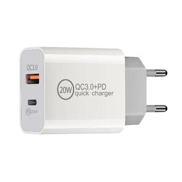 QC3.0+PD20W Quick Charger Dual Ports US EU UK AU Stander