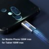Braided 100W Gradient LED Fast Charging USB Cable C-C/C-Lfor iPhone Samsung Huawei