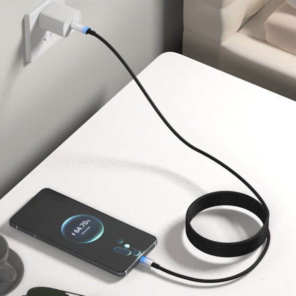 Braided 100W Gradient LED Fast Charging USB Cable C-C/C-Lfor iPhone Samsung Huawei