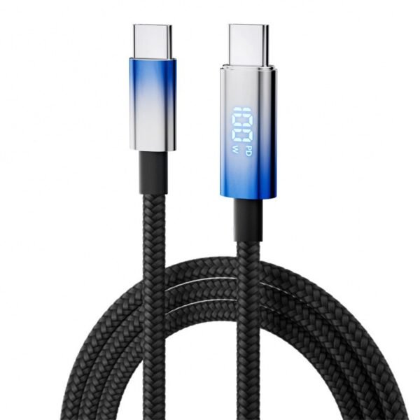 Braided 100W Gradient LED Fast Charging USB Cable C-C/C-Lfor iPhone Samsung Huawei