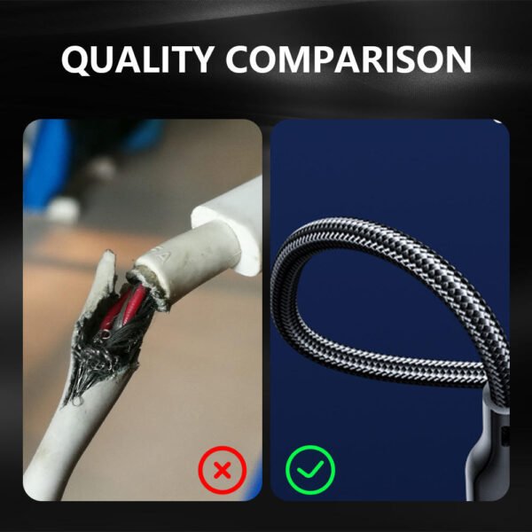 Nylon Braided Material Data Cable Fast Charging for iPhpne Android Mobile Phones