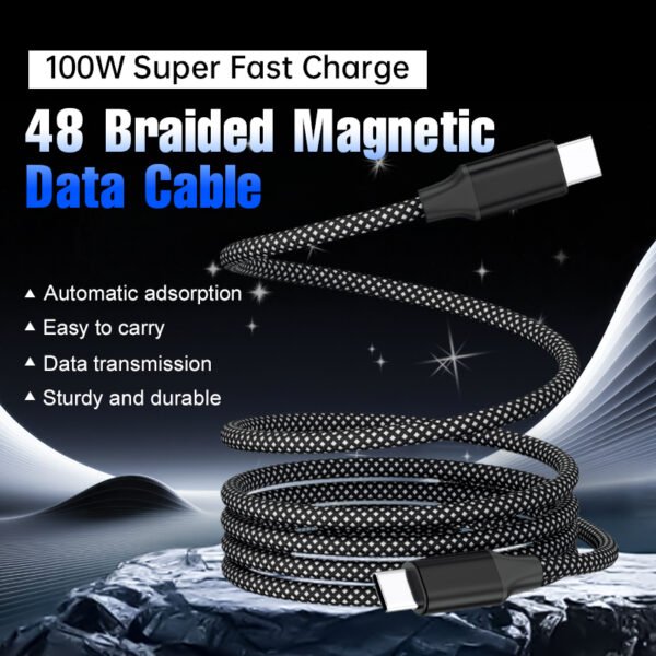 Braided Aluminum Magnetic Data Cable Charging for Mobile Phone
