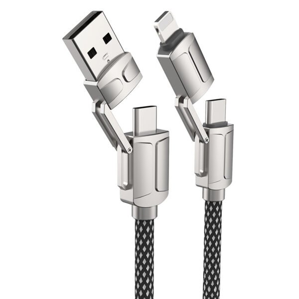 New Zinc Alloy 4 in 1 60W Fast Charging Data Cable