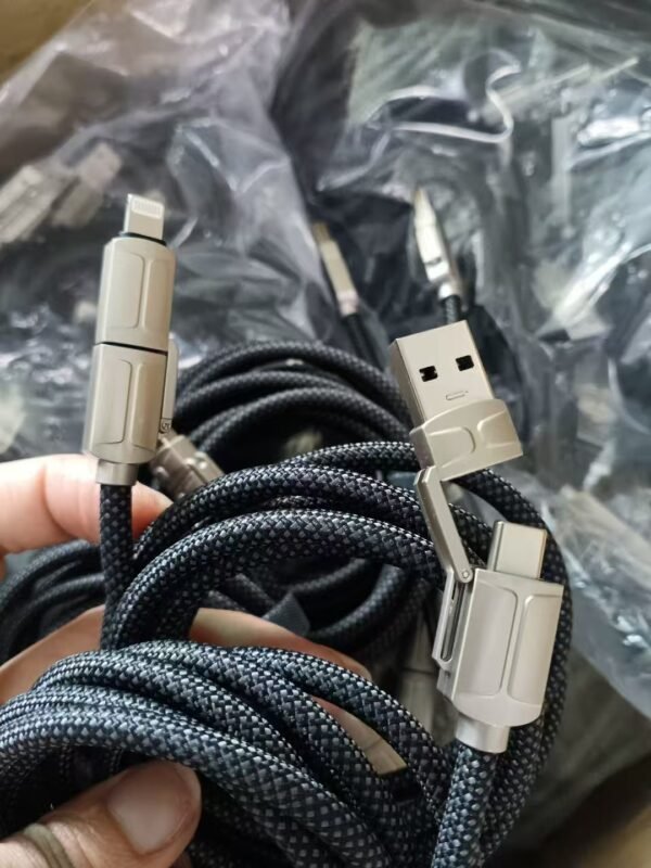 New Zinc Alloy 4 in 1 60W Fast Charging Data Cable