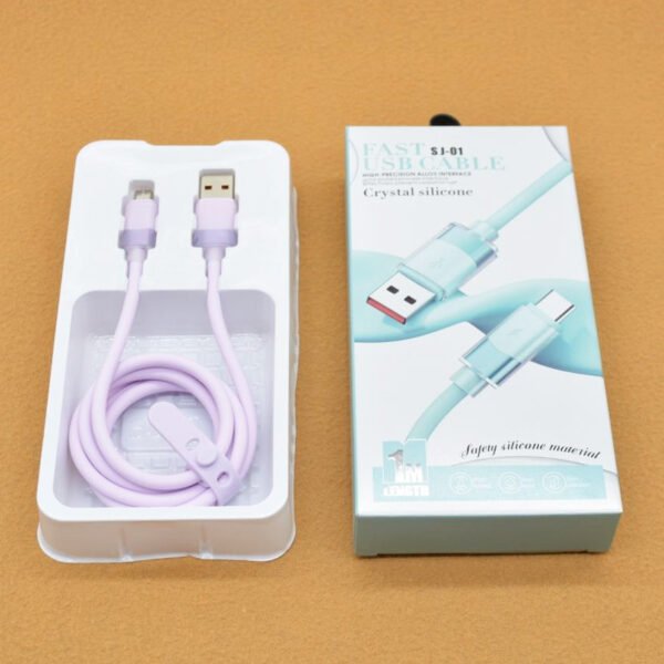 PTD10 (1) Genuine Silicone Pure Copper Core Fast Charging Data Cable