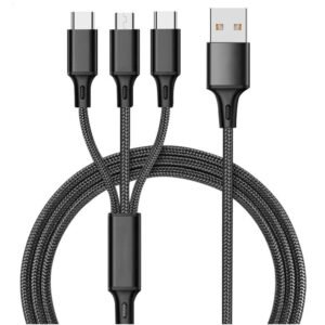 3 in 1 Braided Data Cable Charging Custom LOGO