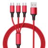 3 in 1 Braided Data Cable Charging Custom LOGO