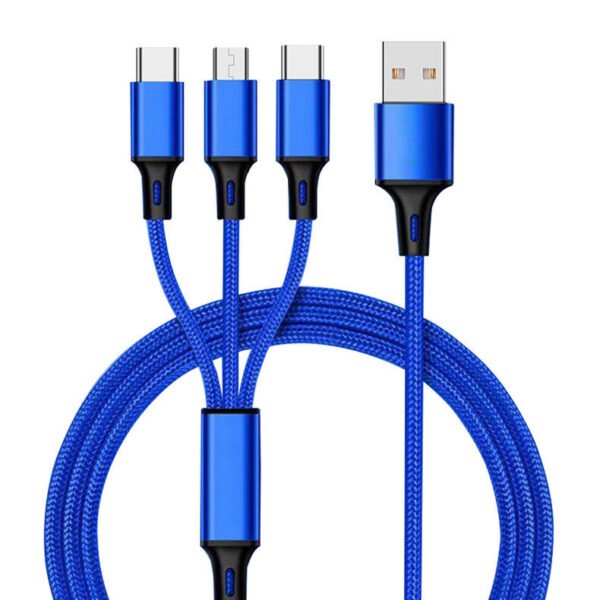 3 in 1 Braided Data Cable Charging Custom LOGO