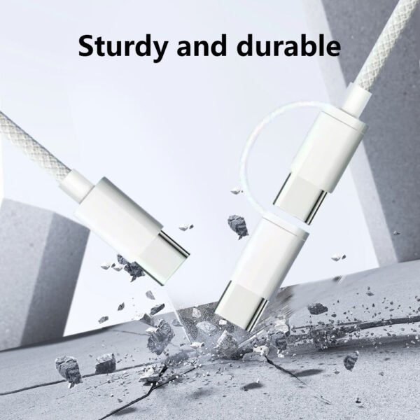 2 In 1 USB-Lightning and Type C 60W Fast Charging Data Cable