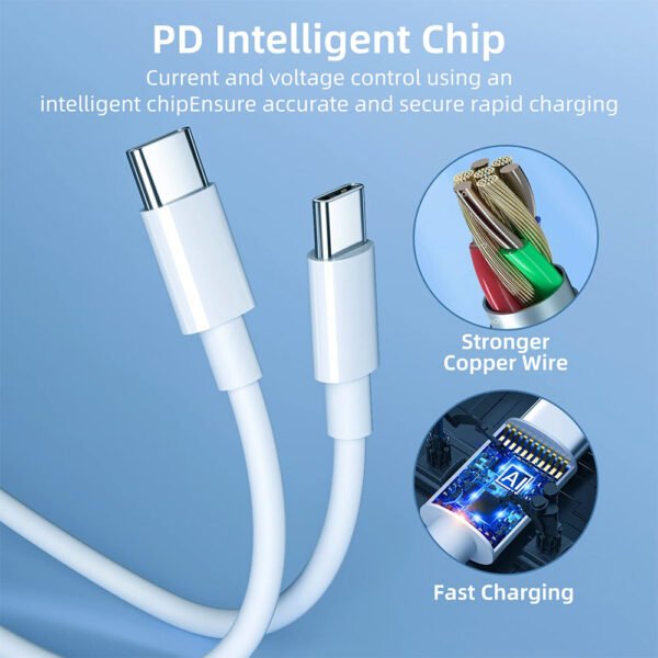 60W/65W/100W/240W Type C to Type C Fast Charging Cable Data for iPhone
